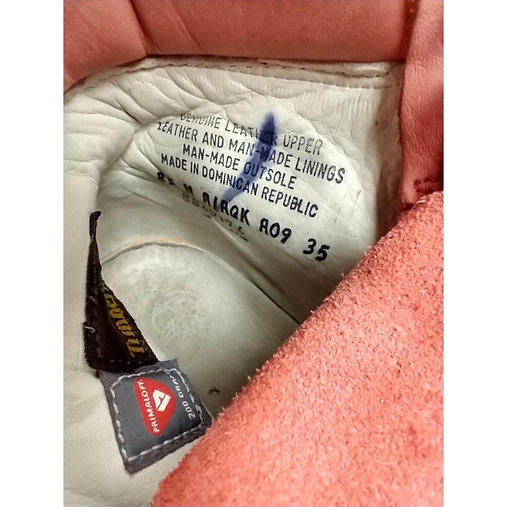 Timberland Pink Leather Women's 8.5 Chukka Work Boots Primaloft Waterproof VGC - Picture 8 of 14
